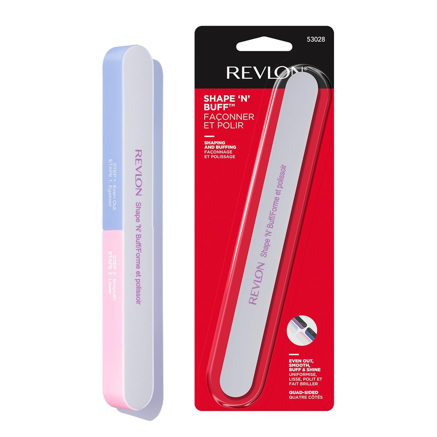 Revlon Shape ‘N’ Buff Nail Buffer, Gray, 1 Count
