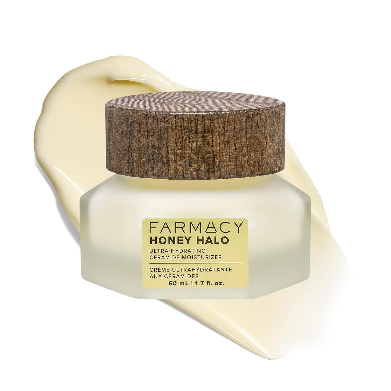 Farmacy Ceramide Face Moisturizer – Honey Halo Ultra Hydrating Facial Moisturizer with Buckwheat Honey + Ceramides – Helps Restore Barrier + Replenish Dryness – Plumping Skin Care for Dry Skin (50ml)