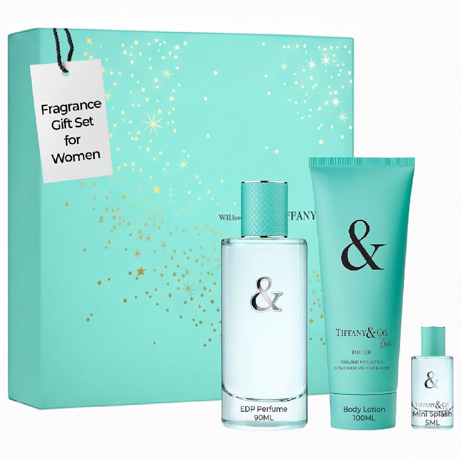 Tiffany & Co. Love Perfume Gift Set for Women 3oz EDP Spray, 0.17oz EDP Spray, 3.3oz Body Lotion