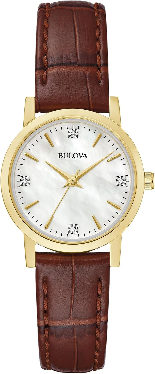 Bulova Classic Quartz Ladies Watch, Stainless Steel Diamond