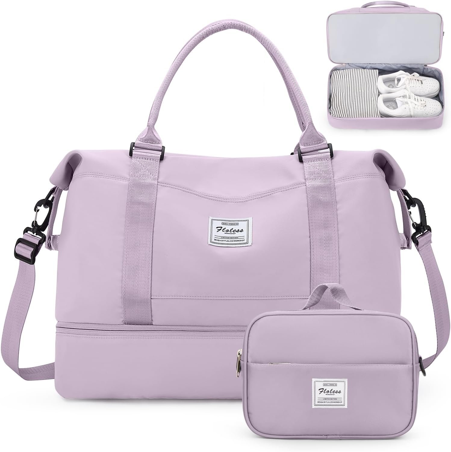 Weekender Bags for Women, Personal Item Travel Bag with Shoes Compartment