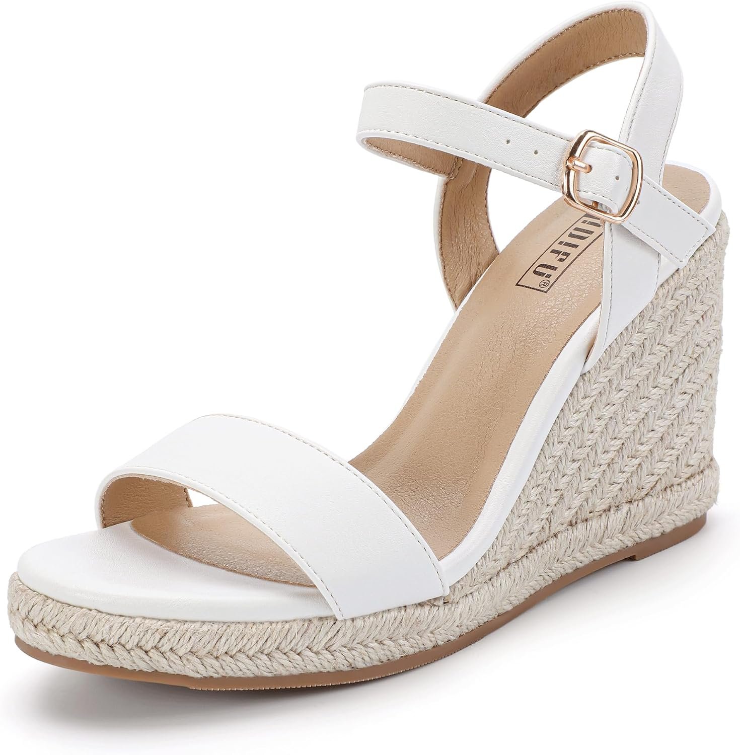 IDIFU Espadrille Wedge Sandals for Women Open Toe Platform Wedge Heels
