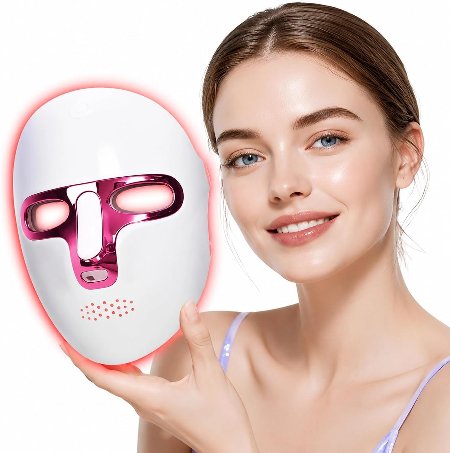 7 Colors Red Light Therapy for Face, LED Facial Mask, Rechargeable