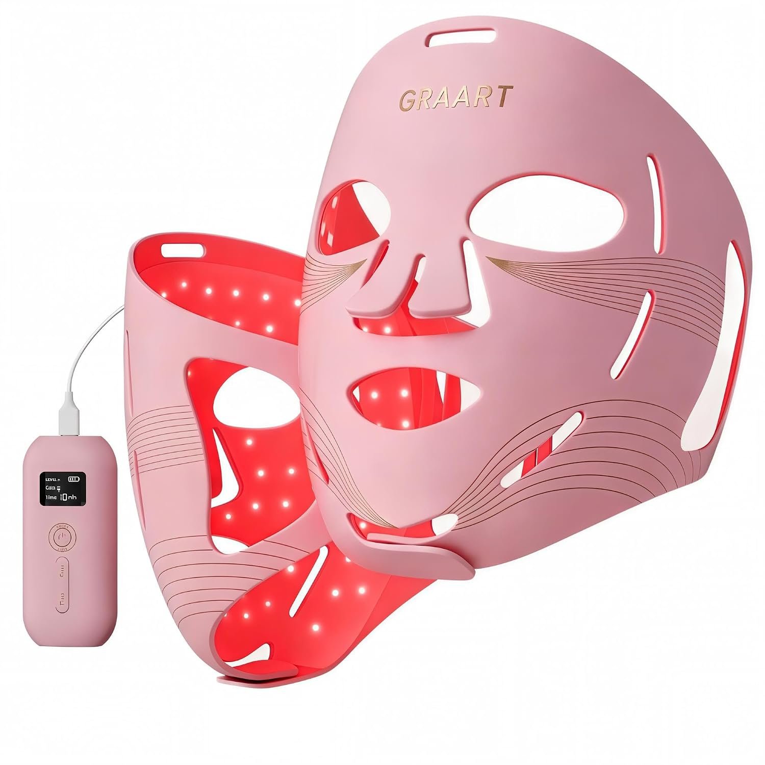 Red Light Therapy for Face & Jawline-FDA Cleared,6 Modes-Red/Blue/Infrared | 4D red light Mask with 324 LEDs,Cordless for Home & Travel,Skincare Gifts for Women- Anti Aging LED Mask-Firm,Glowing Skin