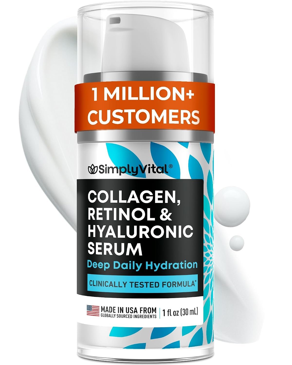 Retinol Collagen Face Serum – Anti-Aging Moisturizer for Women, 1 fl oz