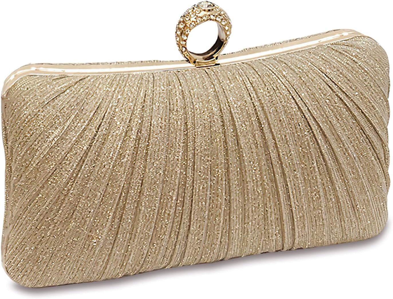 Clutch Purse for Women, Evening Bag with Removable Chain Strap