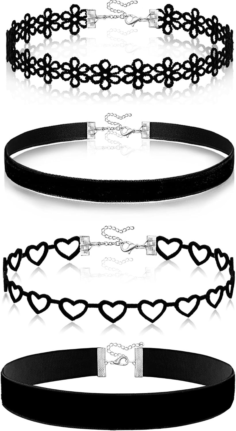 Black Choker Necklace for Women Black Velvet Choker Set Black Choker Necklaces Classic Chokers for Women Adjustable Gothic Choker Accessories