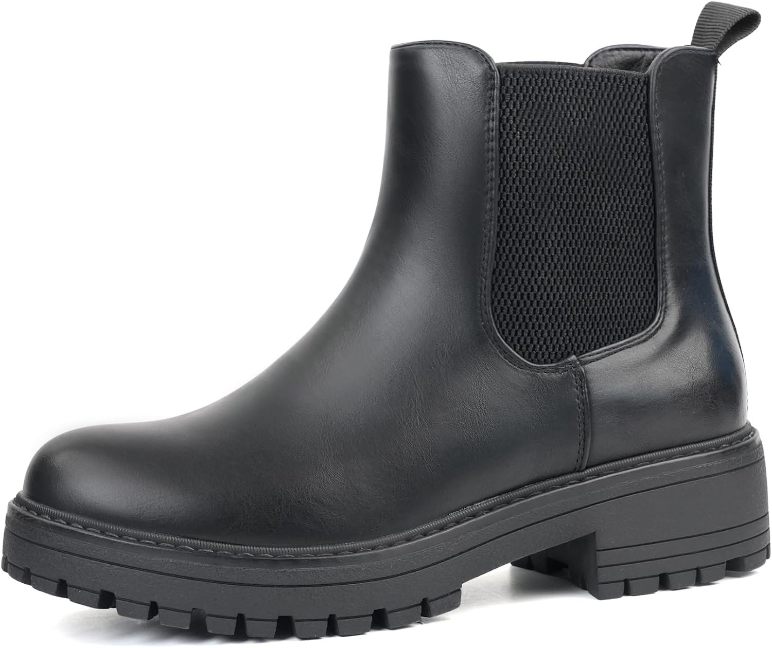 starmerx Women’s Chelsea Ankle Boots Platform Chunky Heel Slip-On Lug Sole Winter Booties