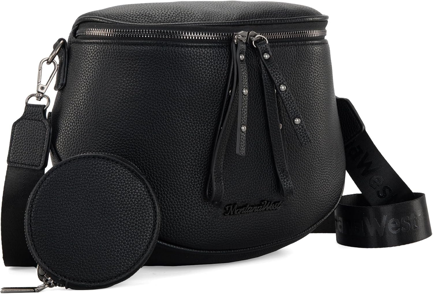 Montana West Crossbody Bag for Women, Vegan Leather Bum Bag with Coin Purse
