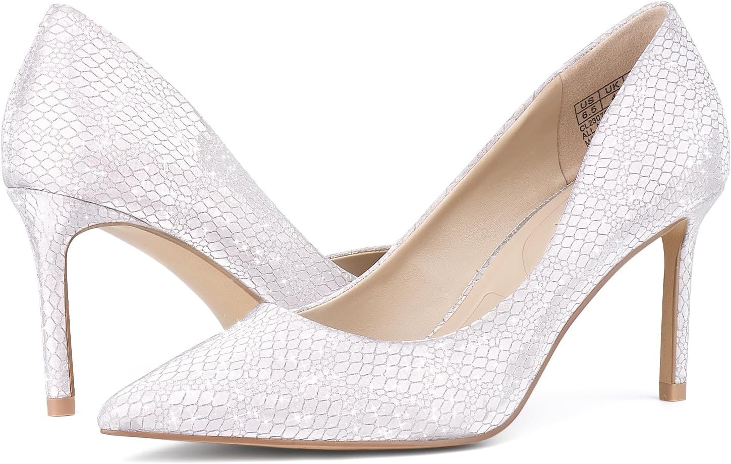 JENN ARDOR Women’s Comfortable Stiletto Pumps 3 inch Elegant Gorgeous Closed Pointed Toe Slip On Solid High Heels for Ladies Wedding Dress Shoes