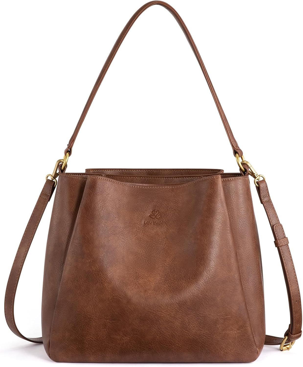 LOVEVOOK Hobo Bag for Women with Three Large Compartments Womens Purse