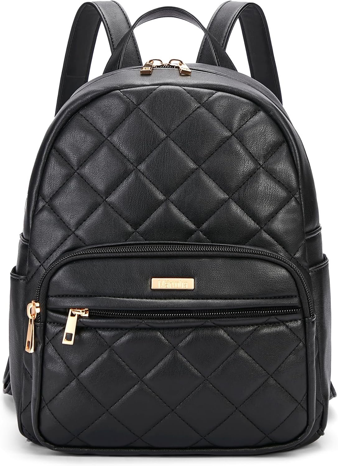 Marvolia Mini Backpack Vegan Leather Small Backpack, Black
