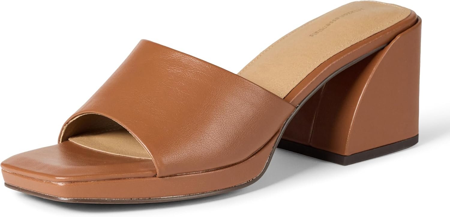 Amazon Essentials Women’s Platform Mule Sandals with Sturdy Block Heel