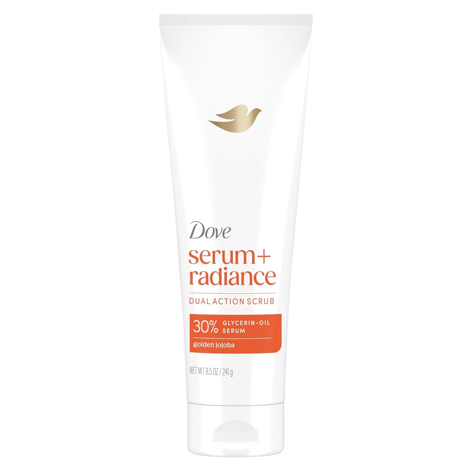 Dove Radiance Body Scrub with 30% Glycerin‑Oil Serum & Jojoba Oil, 8.5 OZ