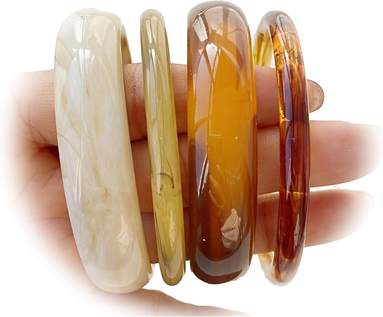 ÌF ME Acrylic Bangles Bracelets for Women, Irregular Acrylic Resin Chunky Bracelets Geometric Fashions Thick Statement bangle Set