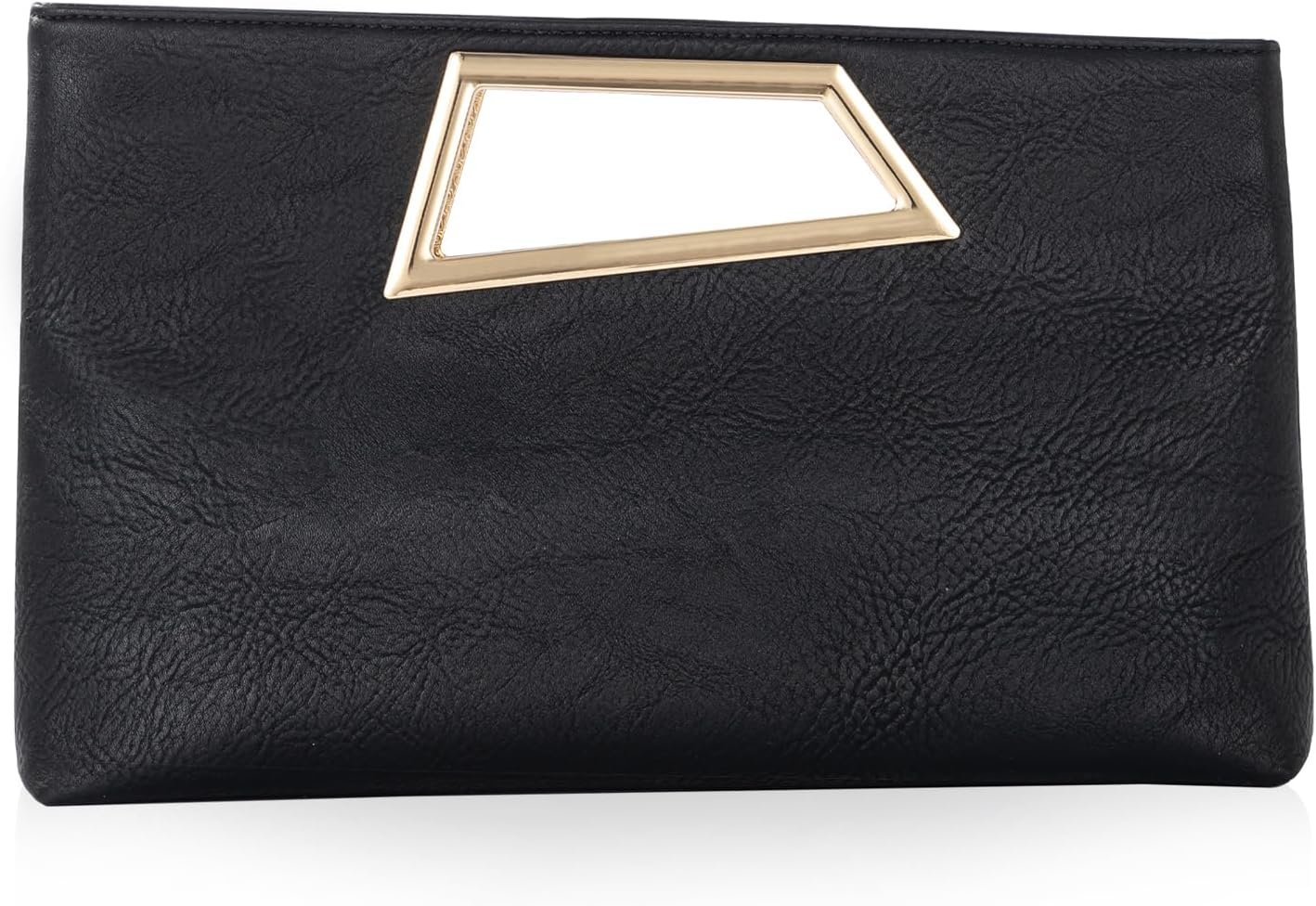 Coucoland Women’s PU Leather Clutch Purse with Metallic Geo Top Handle