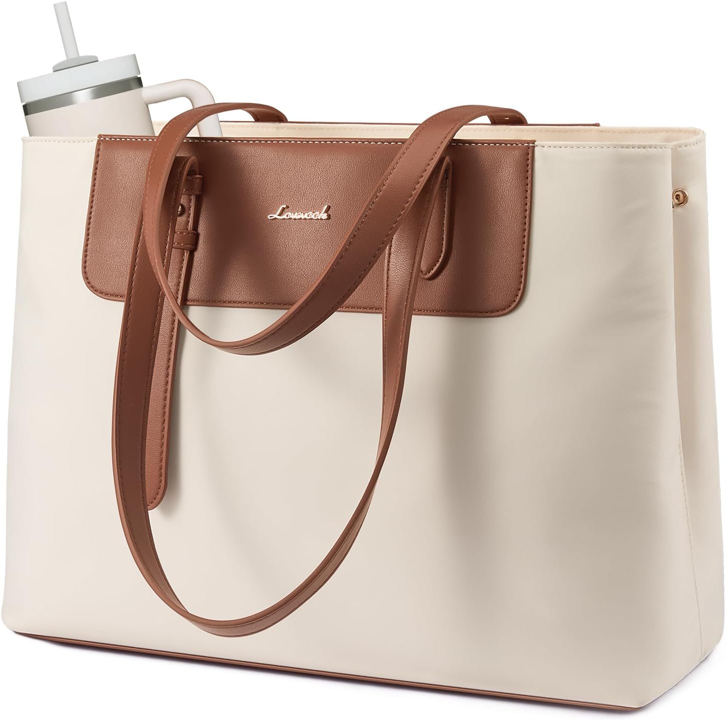 LOVEVOOK Laptop Tote Bag for Women 15.6 Inch, Water-Resistant Work Tote Bag Large Capacity Computer Bag Briefcase Handbag