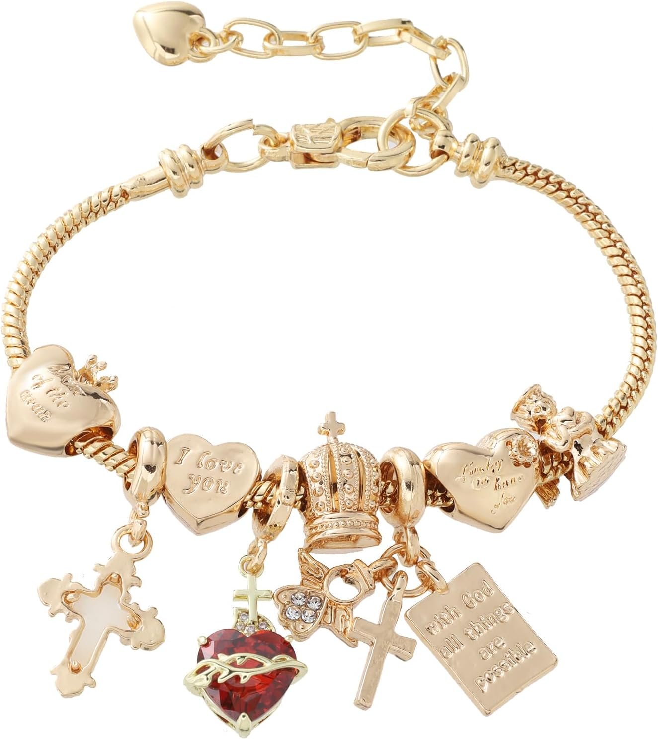 Cross bracelet for women Sacred Heart of Jesus Bracelets for Women | Confirmation and Baptism Gifts, Encouragement Presents for Mom Sister Daughter and Friend, Christian Jewelry