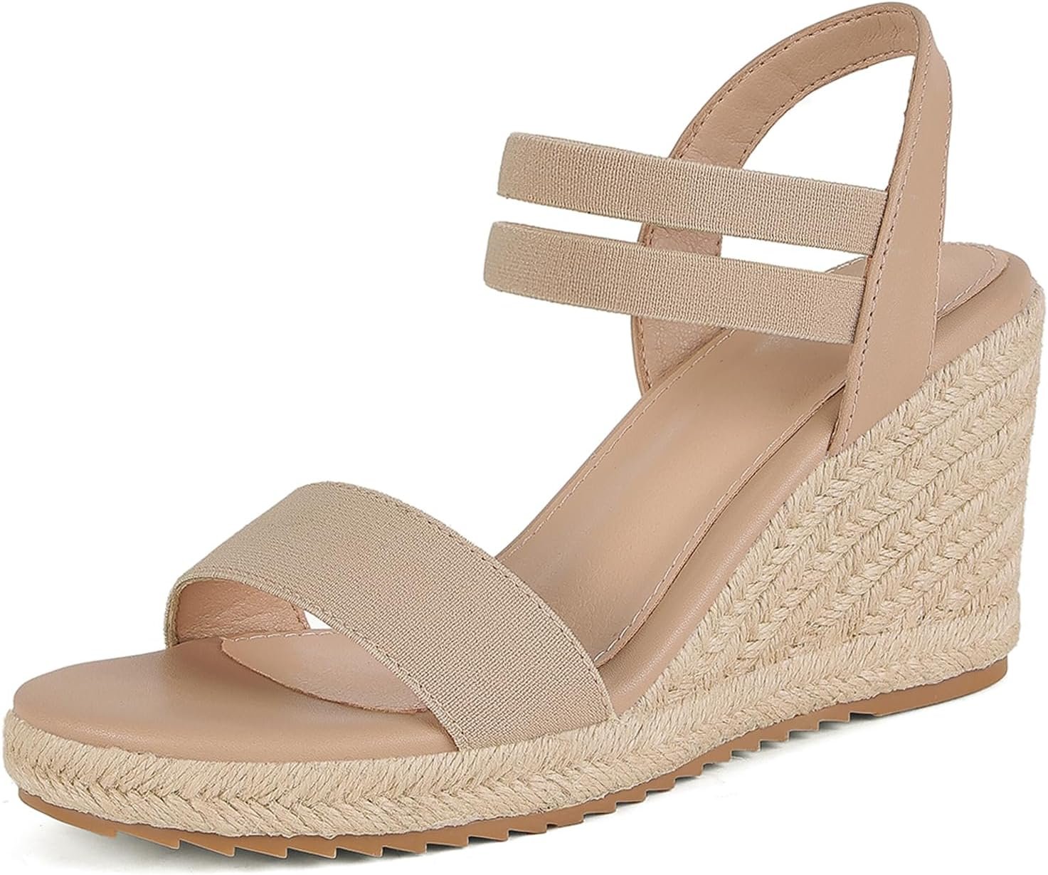 mikarka Wedges Sandals for Women – Elastic Strap Espadrilles Wedges, Slip On Open Toe Platform Sandals for Dressy Casual Summer Shoes
