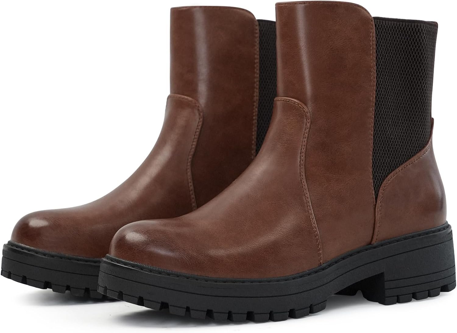 starmerx Women’s Chelsea Boots Platform Chunky Heel Ankle Boots Slip-On Lug Sole Comfortable Winter & Fall Fashion Booties