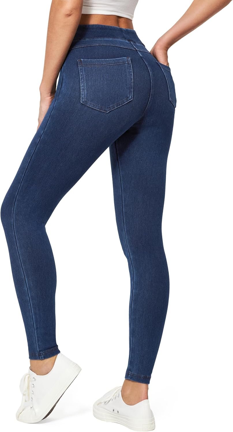 IUGA Stretchy Jeans for Women Pull On Jeggings High Waist Denim Leggings