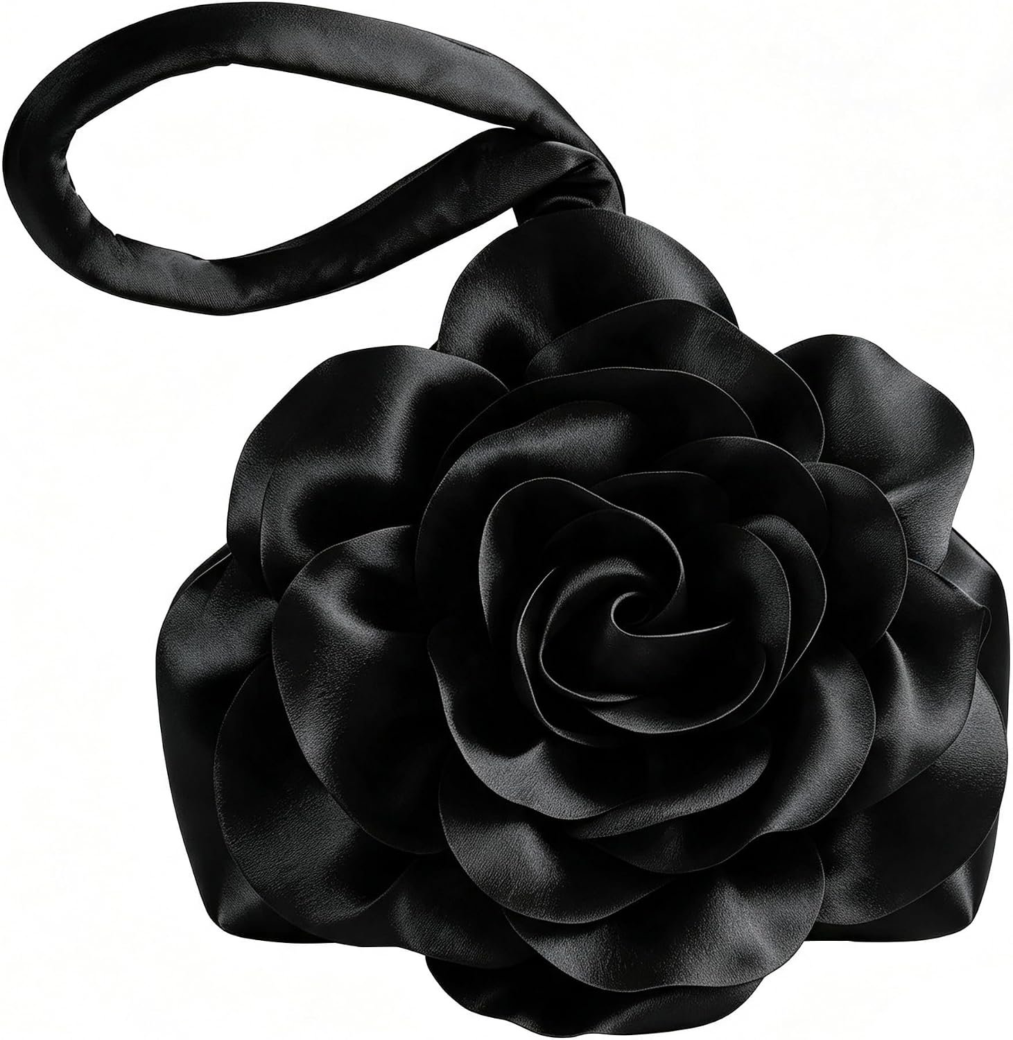 BABEYOND Women’s Flower Satin Evening Bags Triangle Clutch Purses | Stylish Elegant Triangle Wristlet Purse Evening Handbag for Prom Wedding Cocktail Party Banquet Formal Occasions