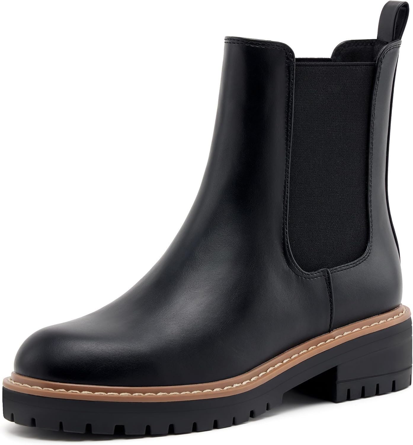 vodvob Women’s Chelsea Boots Fashion Slip On Ankle Booties Casual Elastic Chunky Block Booties
