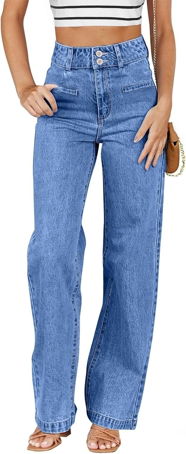 Sidefeel Jeans for Women High Waisted Straight Leg Denim Pants