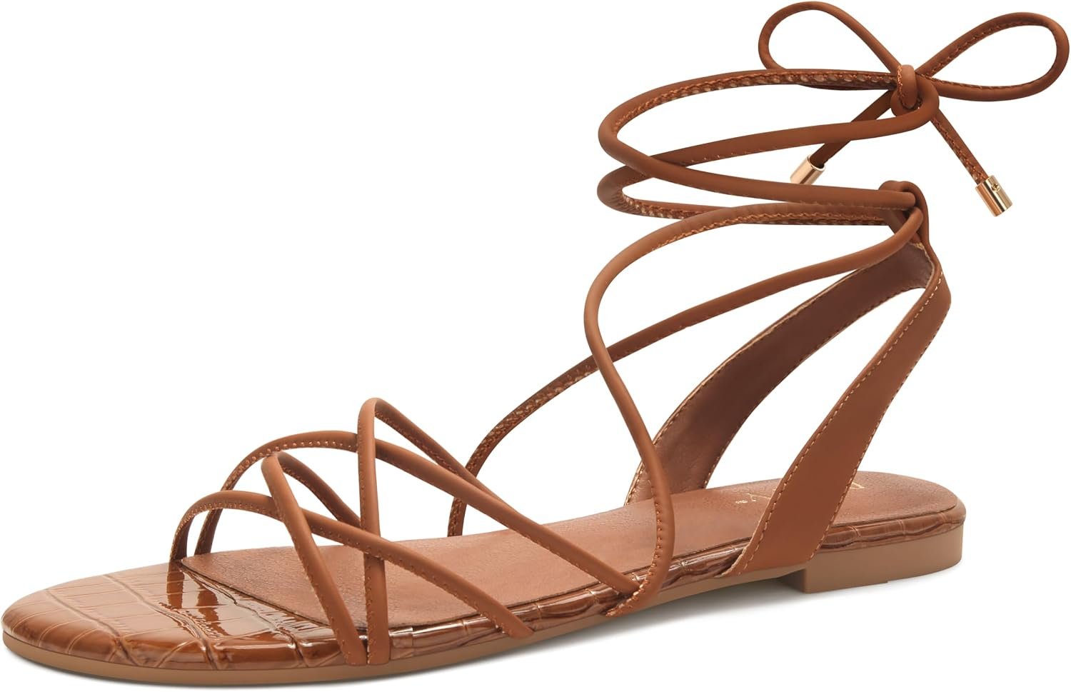 PARTY Women’s Strappy Sandals Gladiator Lace Up Flats Summer Wrap Open Toe Tie Up Shoes