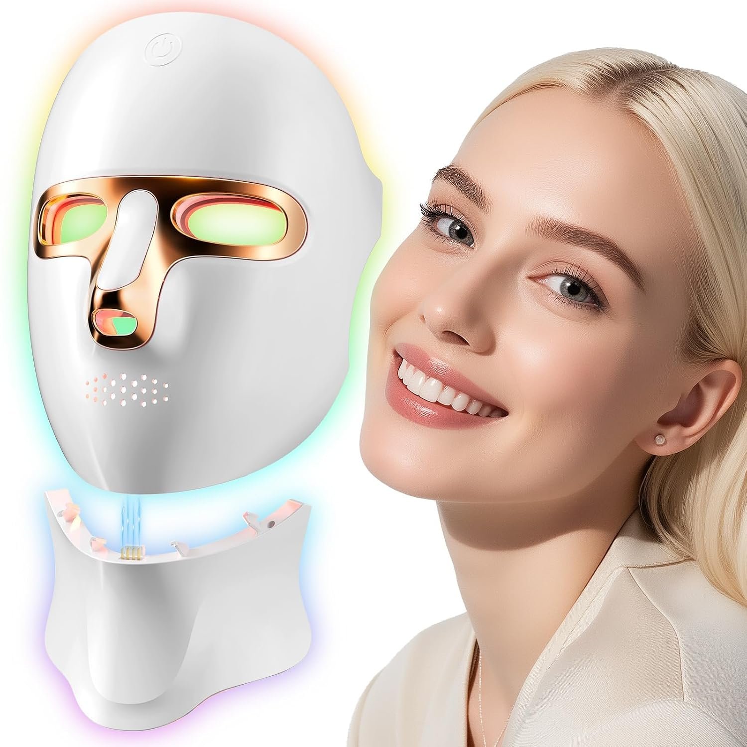 ONLUKY Red Light Therapy Mask USB-C Rechargeable LED Face Mask
