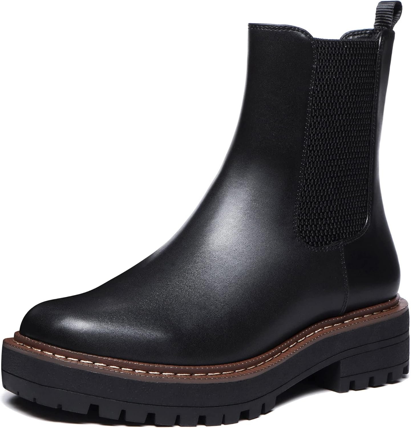 Athlefit Women’s low Heel Chelsea Platform Ankle Boots