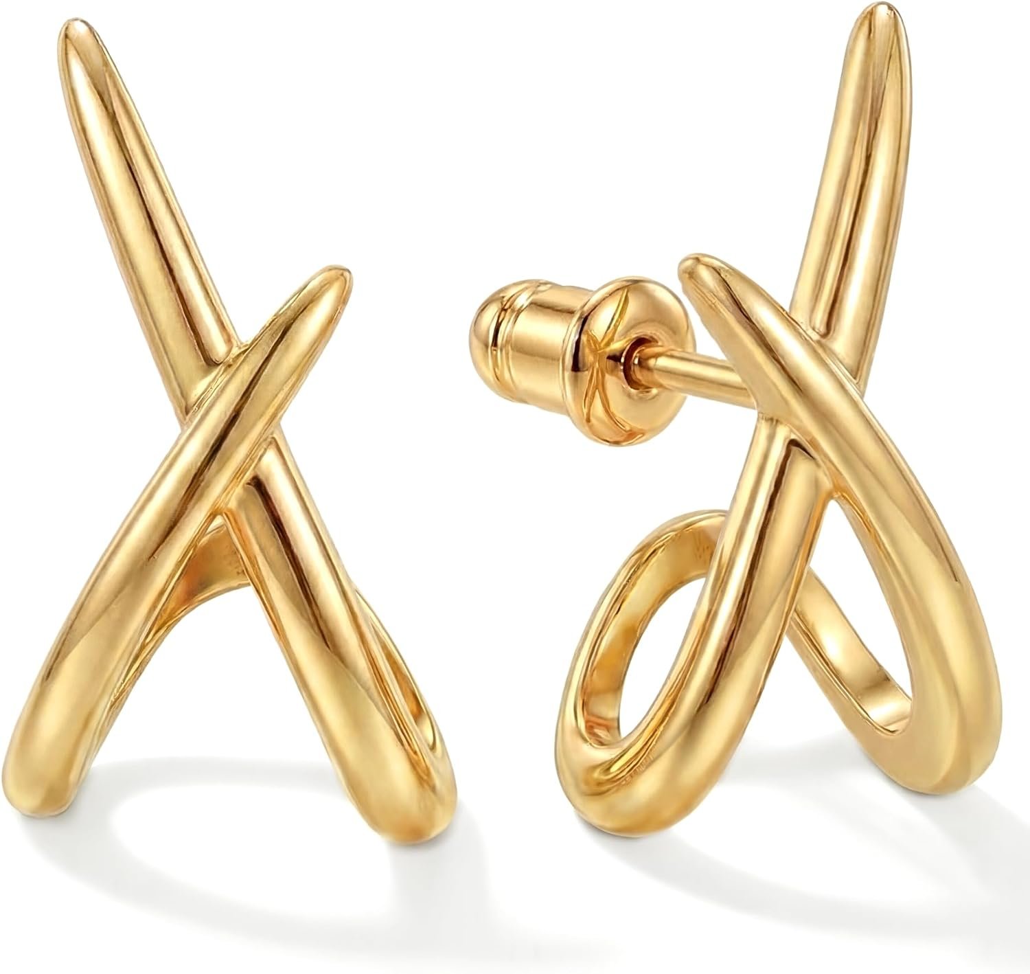 Gold Earrings for Women Trendy,14K Gold Stud Earrings Dainty Earrings Simple Minimalist Gold Earrings Hypoallergenic Earring for Women Gifts