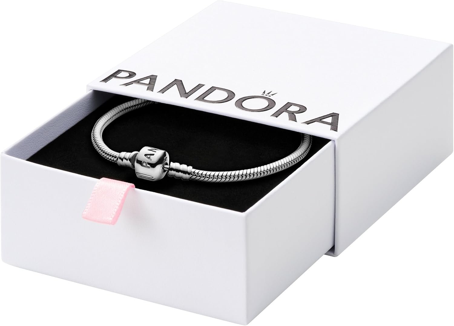 PANDORA Moments Barrel Clasp Snake Chain Bracelet – Bracelet for Women – With Gift Box