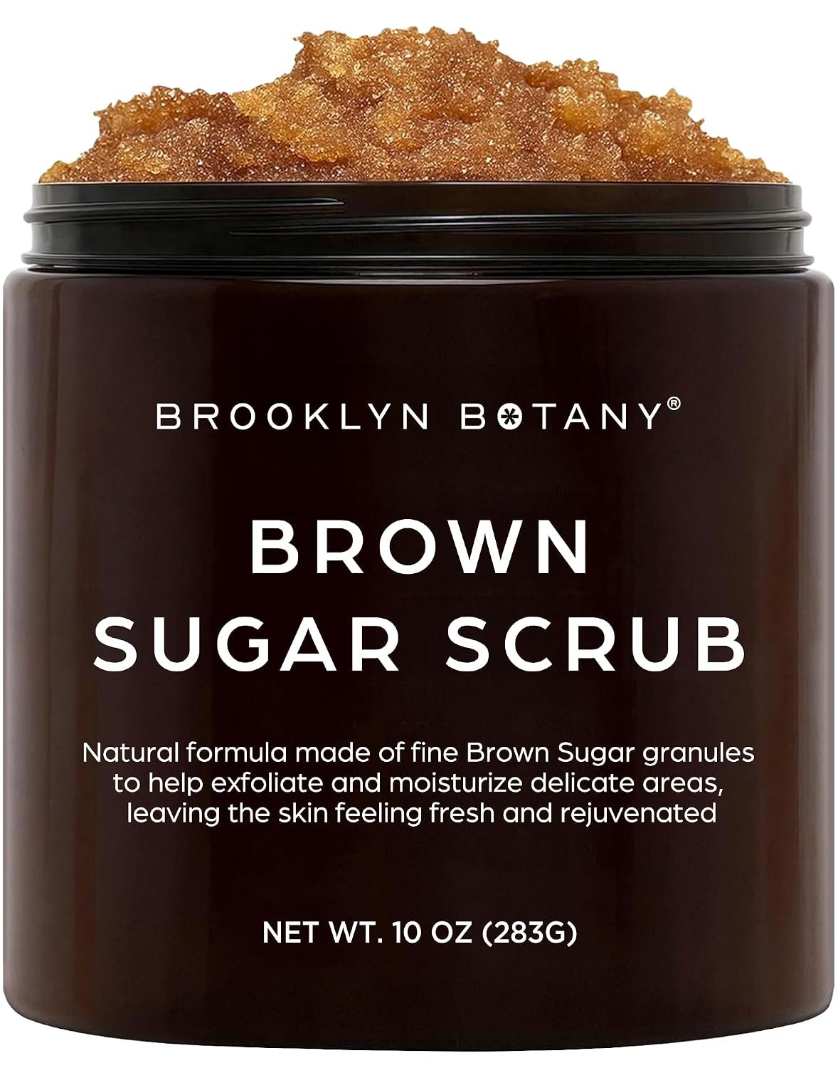Brooklyn Botany Brown Sugar Body Scrub – Moisturizing and Exfoliating Body, Face, Hand, Foot Scrub – Fights Acne, Fine Lines & Wrinkles, Great Gifts For Women & Men – 10 oz