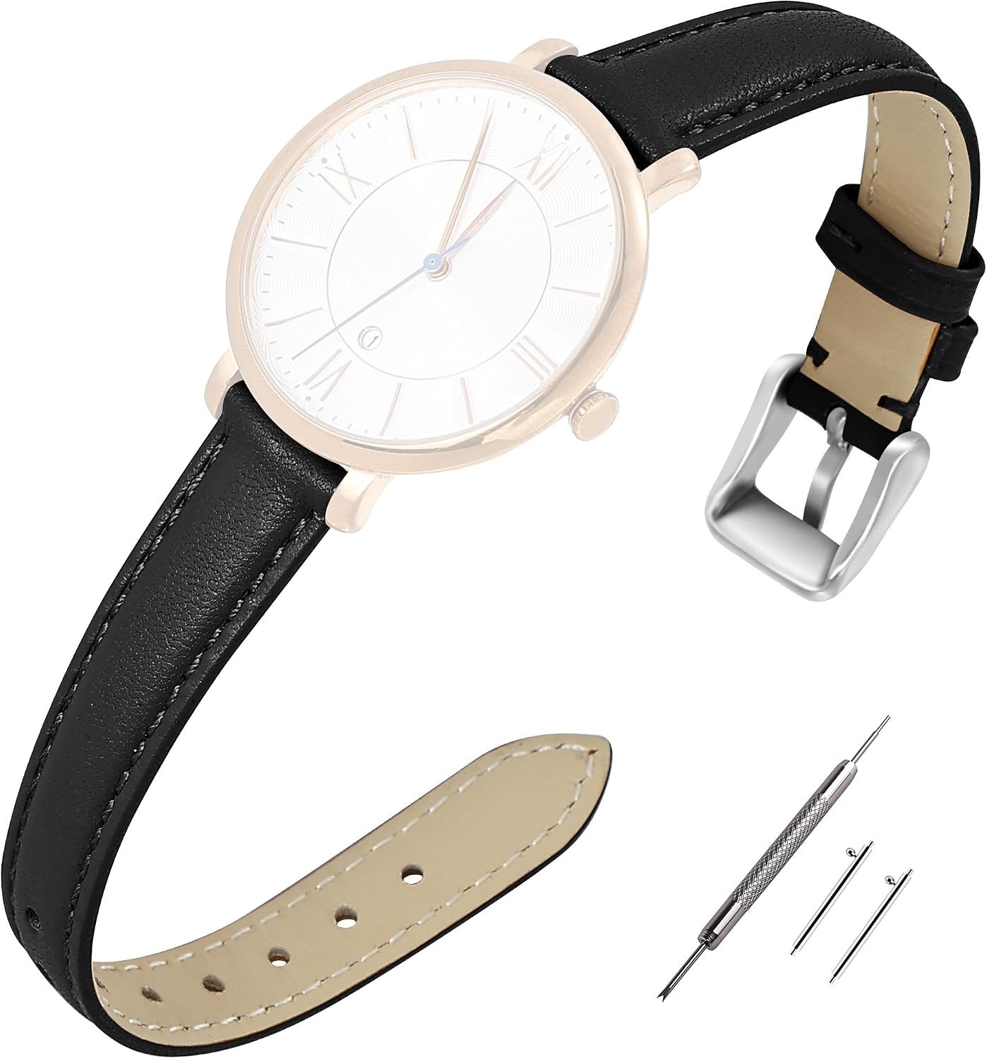 Top Grain Leather Watch Bands for Women, Quick Release Watch Strap 12-20mm