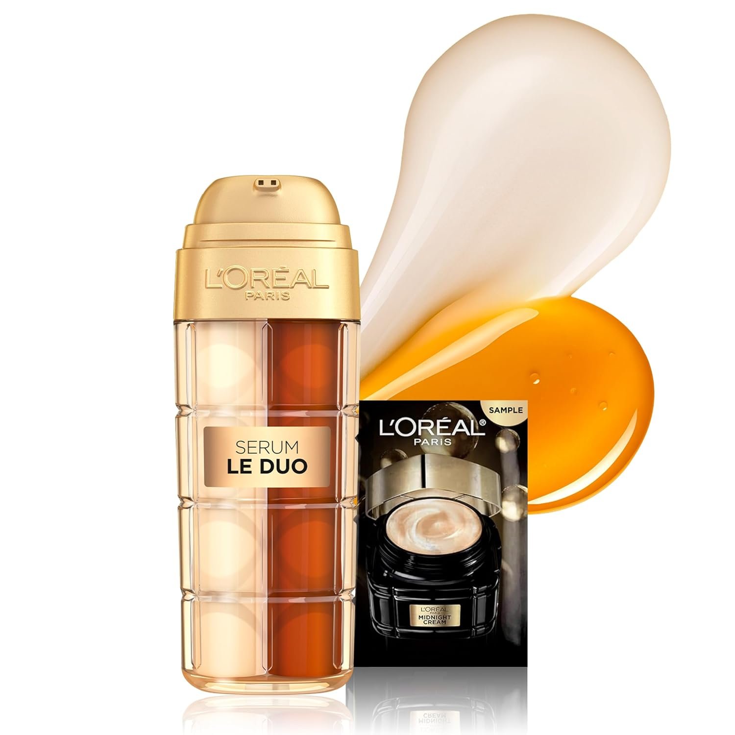 L’Oreal Paris Age Perfect Serum Le Duo, Brightening, Firming and Anti-Aging Serum for Face with Collagen Peptide, Niacinamide, Vitamin C and B3, 1 fl oz + Sample