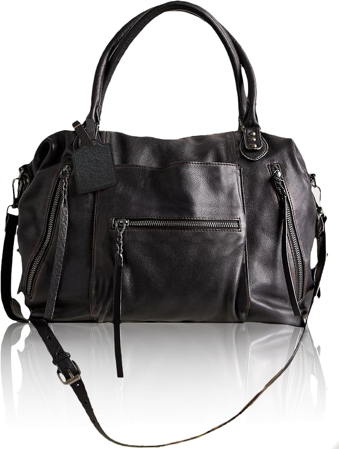Women’s Large Tote Bag City Tote Bag Purse with Zipper Women Vegan Leather Hobo Handbags with Adjustable Strap