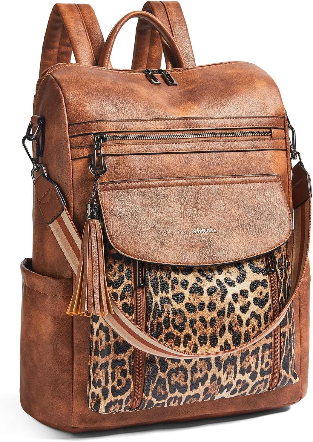 Shrrie Laptop Backpack for Women 15.6 inch,Travel Leather Backpack Purse Nurse Teacher Carry on Backpack Computer Bag,Professional Water-Resistant College Business Work Casual Daypack,Two-tone Maroon