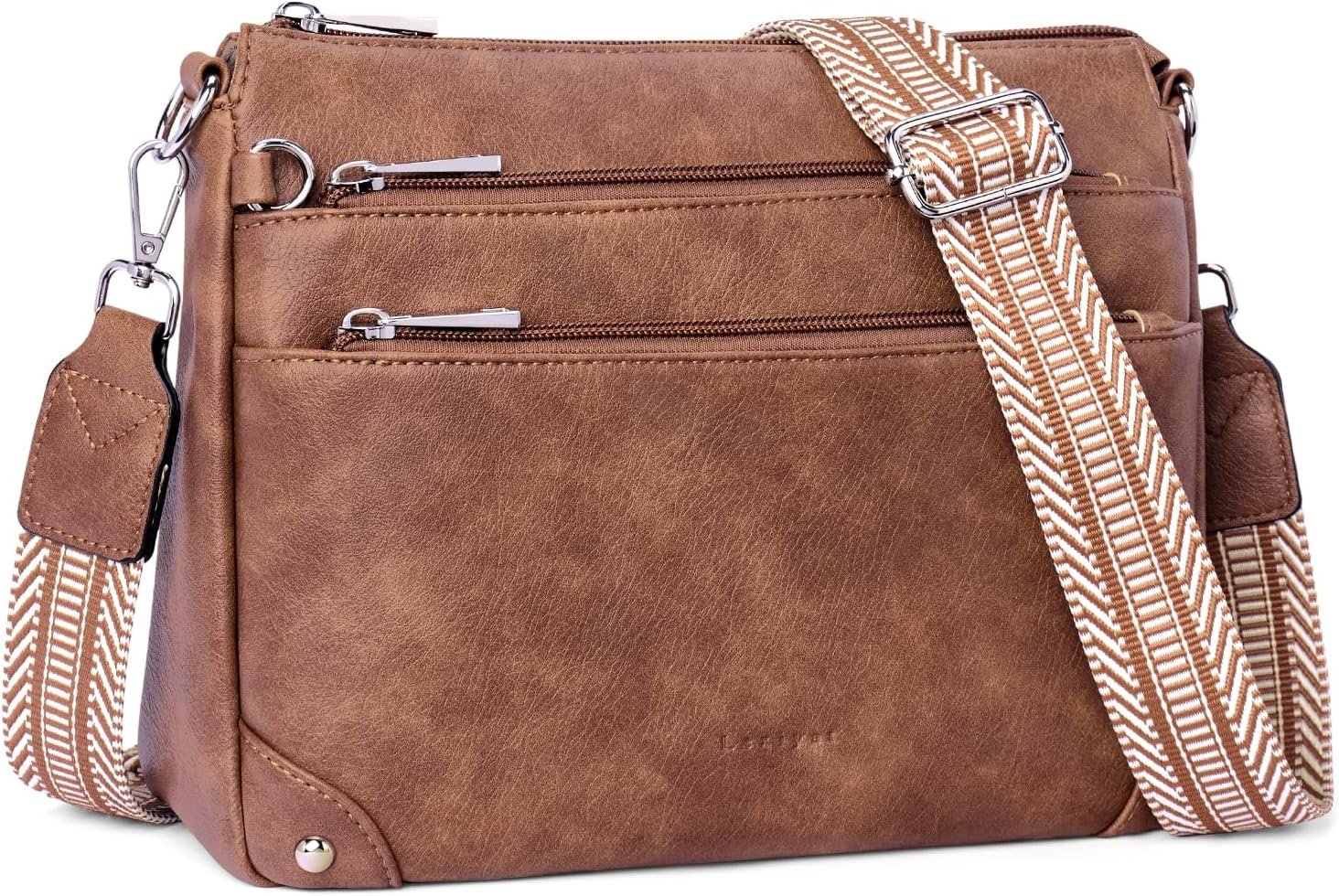 Crossbody Bag for Women, RFID Vegan Leather Medium Purse