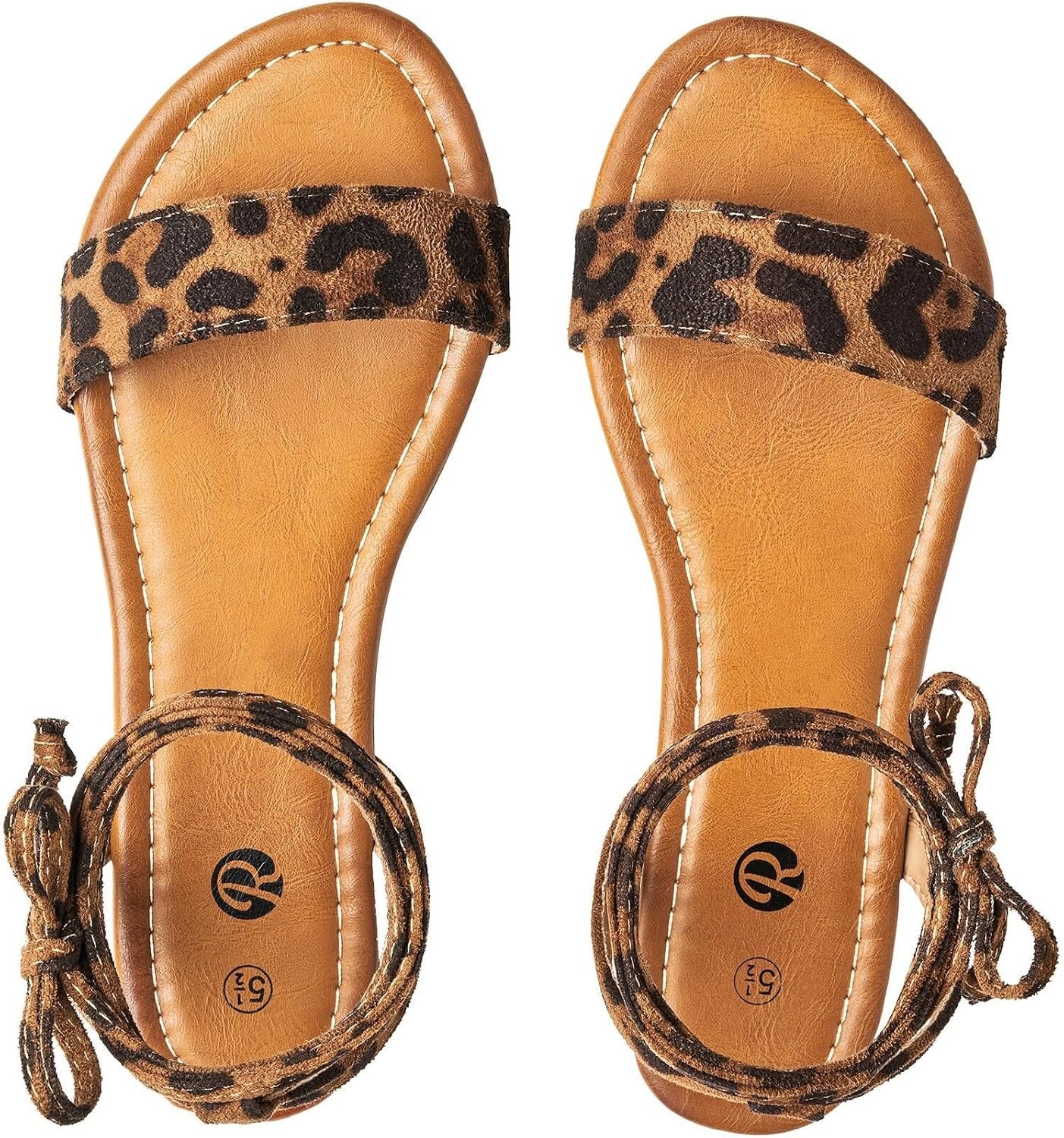 Rekayla Women’s Sandals Open Toe Tie Up Ankle Wrap Flat Sandals for Women Comfortable Casual Dressy Summer Shoes Cute Strappy Lace Up Sandal