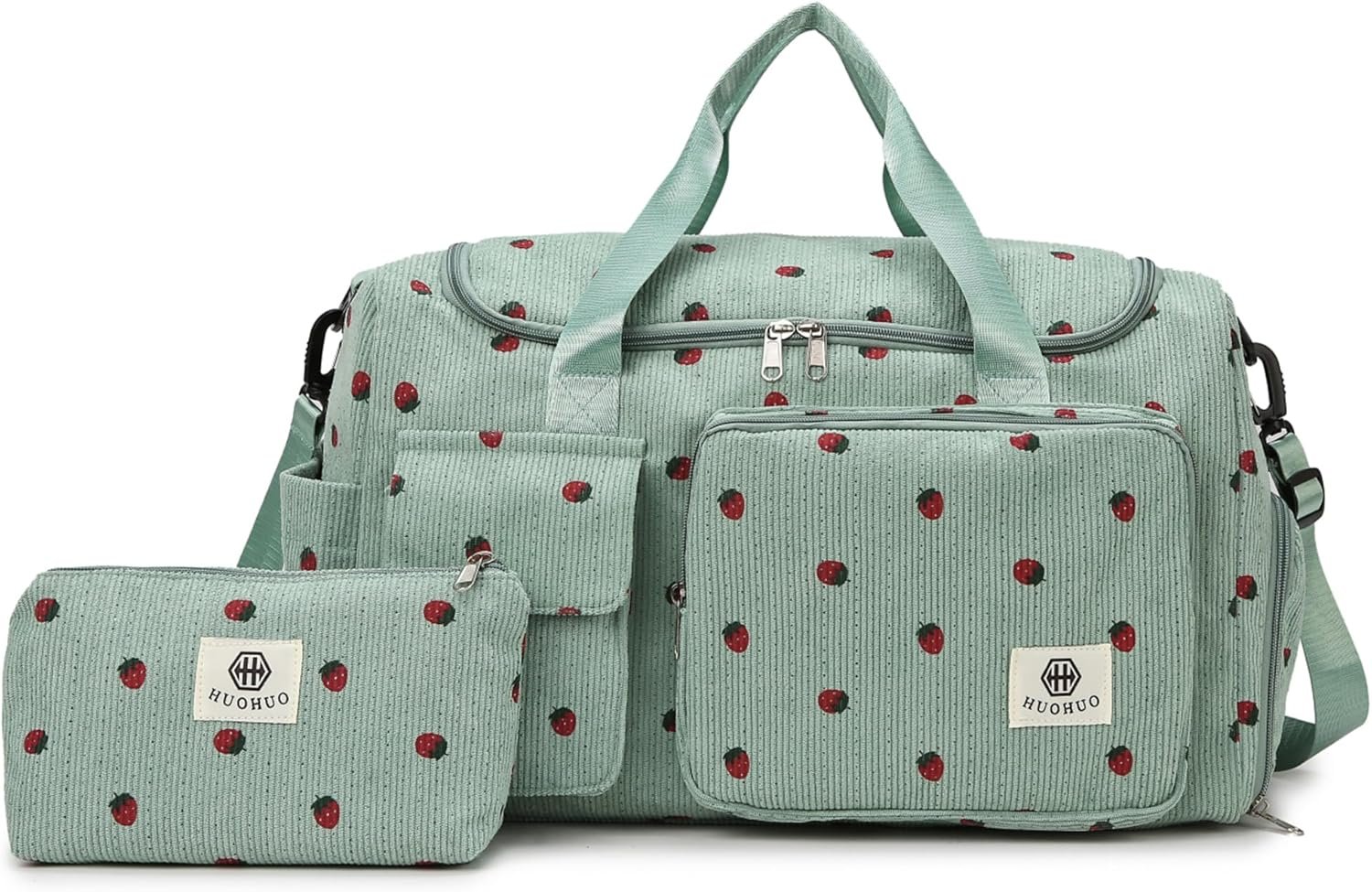 Eslcorri Cute Gym & Travel Duffel Bag with Pouch/Shoe & Wet Pocket, Green