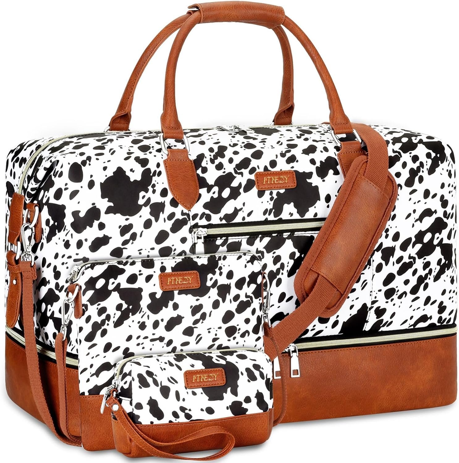 ITIEZY Weekender Bag for Women 21.5″ Travel Duffel Large Carry On Bag 3PCS