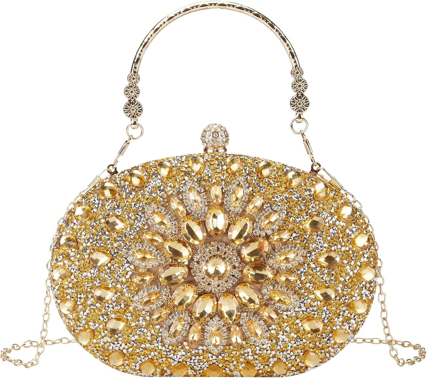 Suhatjia Rhinestone Evening Clutch Purses for Women Evening Weddings,Party Purses Crystal Diamond Glitter Sparkly Handbag