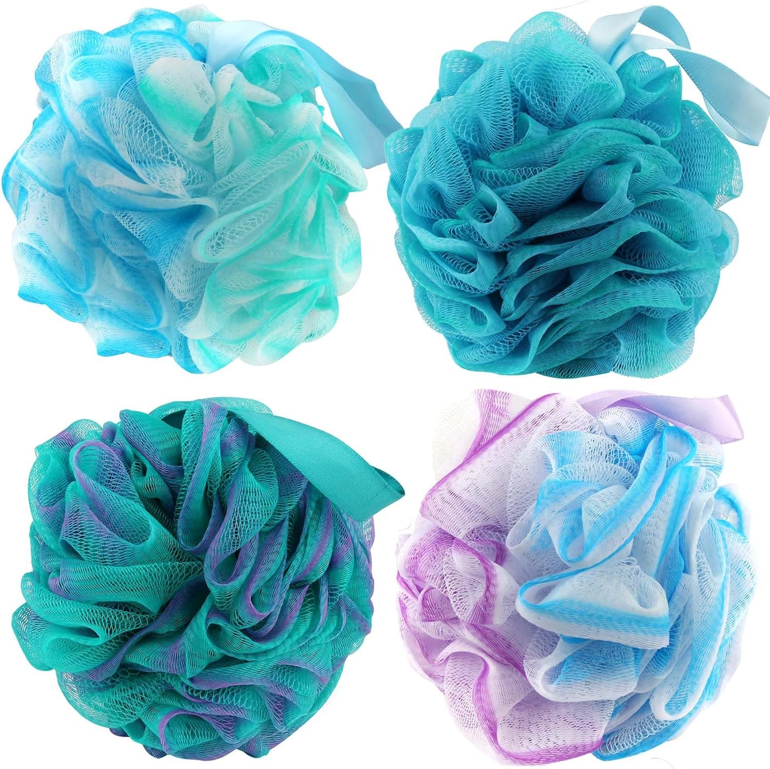 Chuya Bath Loofah Sponges 70 Grams Large Size,4 Pack Shower Sponge