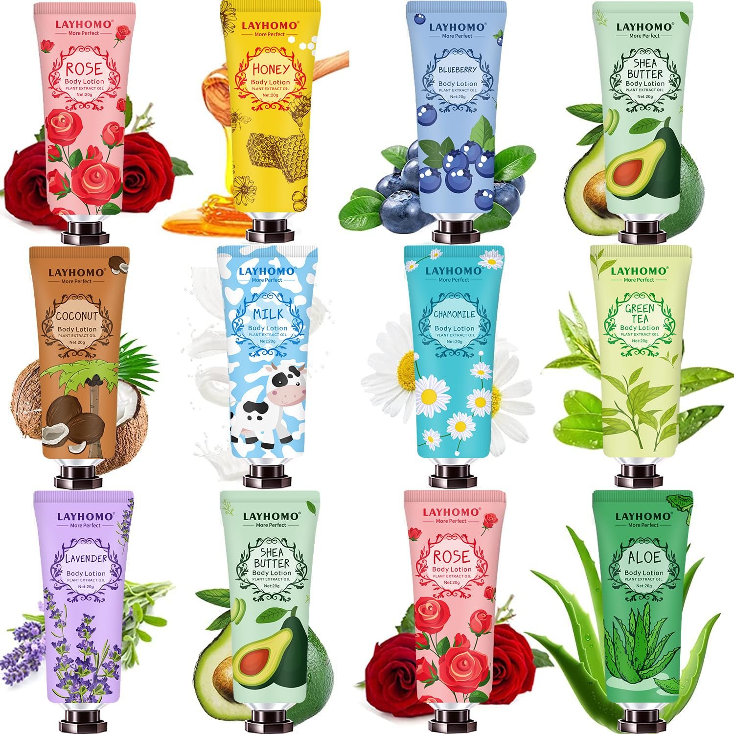 CLOTHES OF SKIN 12 Pack Body Lotion Gift Set for Women,Natural Fragrance Body Care Cream Moisturizing Travel Size Body Lotion With Shea Butter and Aloe,Bulk Body Lotion Sets,Mothers Day Gifts