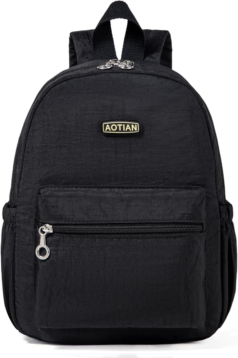 AOTIAN Mini Backpack for Women, Durable Nylon Small Daypack, Black