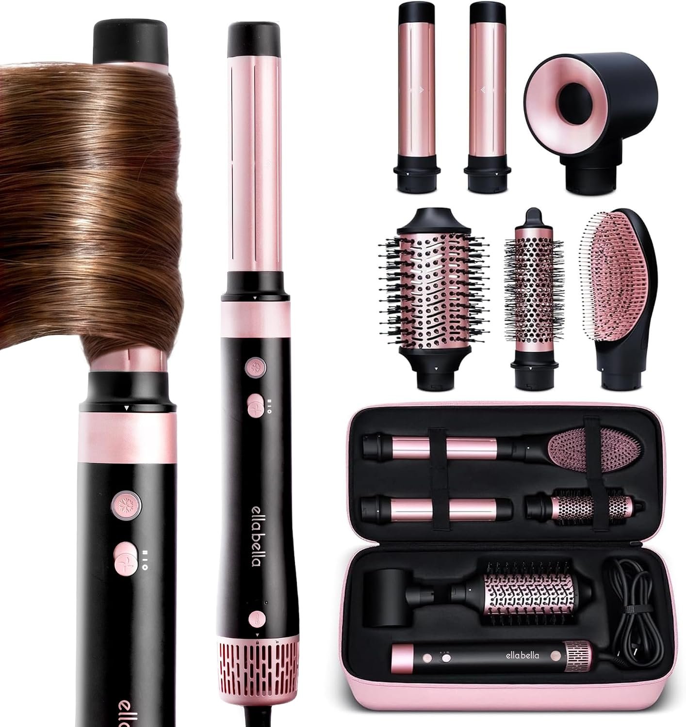 ELLA BELLA® 6 in 1 Professional Hot Air Styler & Straightener, Fast Drying