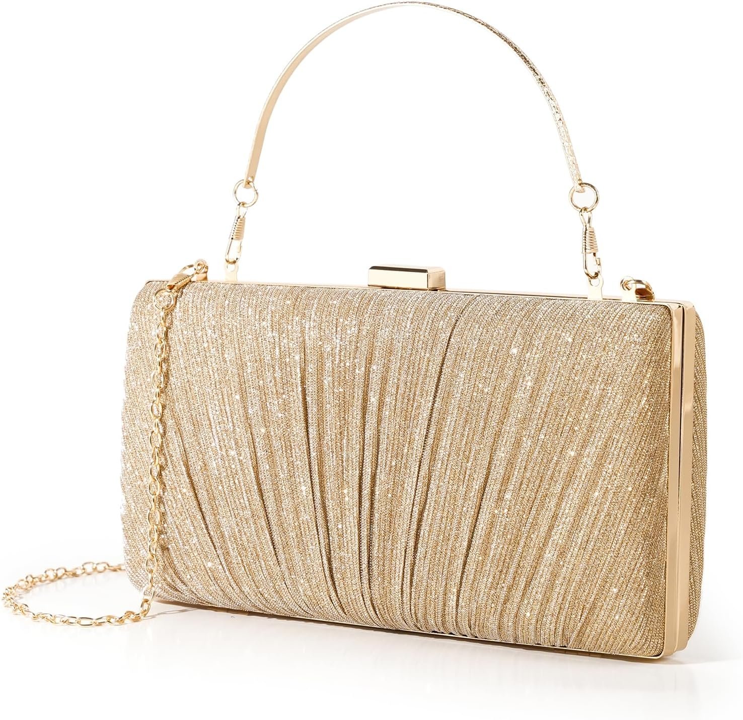 Kseymeir Clutch Purses for Women Pleated Evening Handbag with Chain Prom, Cocktail, and Wedding