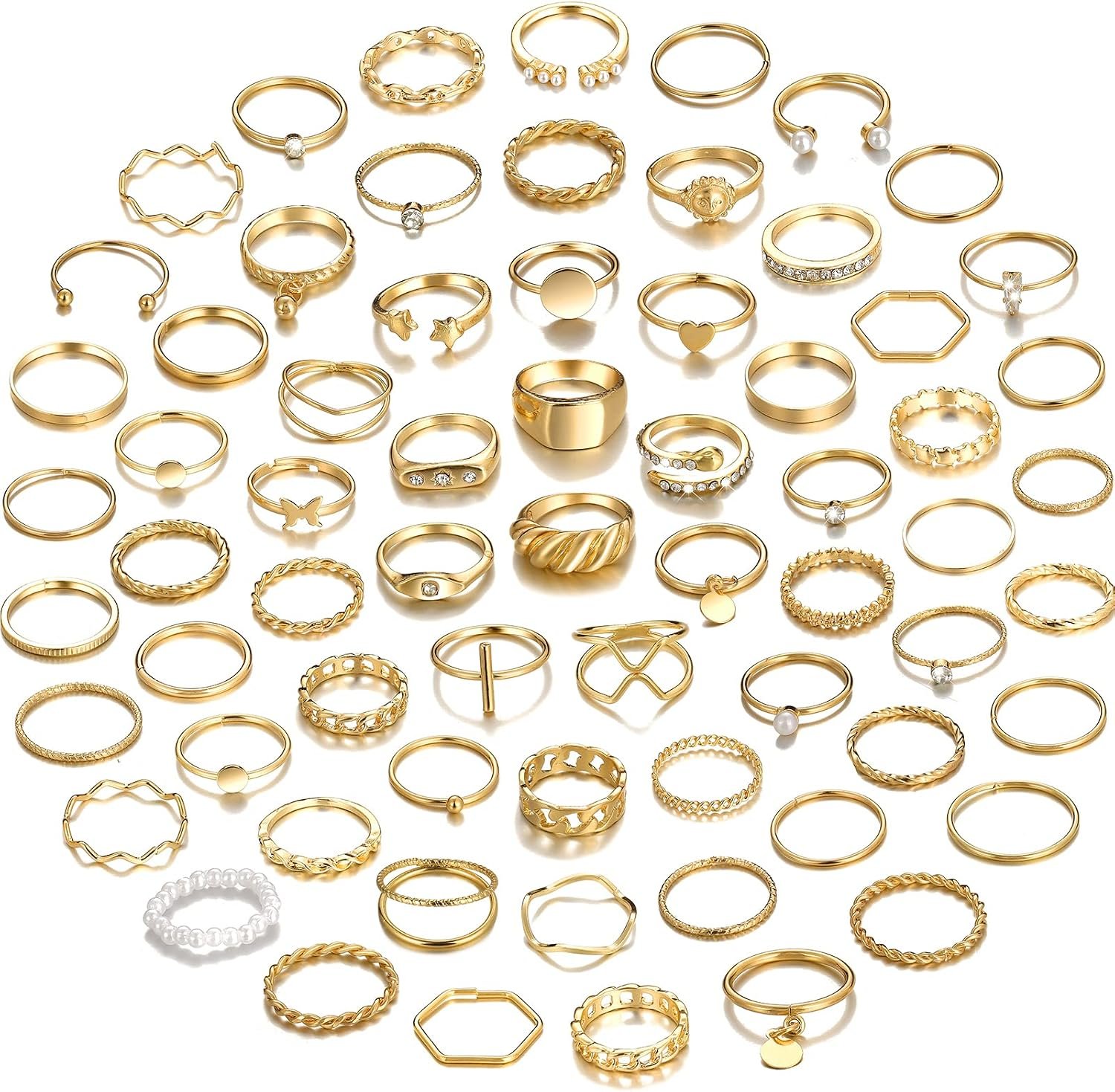 YEEZII Gold Knuckle Ring Set for Women, Boho Stackable Finger Midi Rings