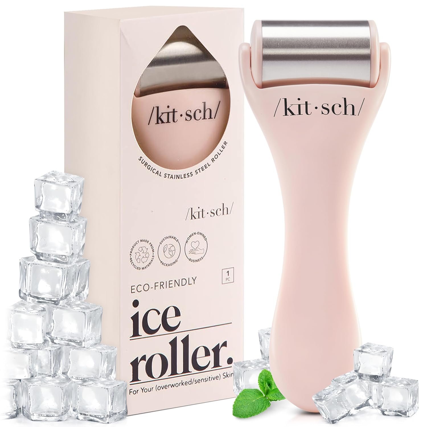 Kitsch Ice Roller for Face – Cooling Face Rollers for Women & Men – Pink
